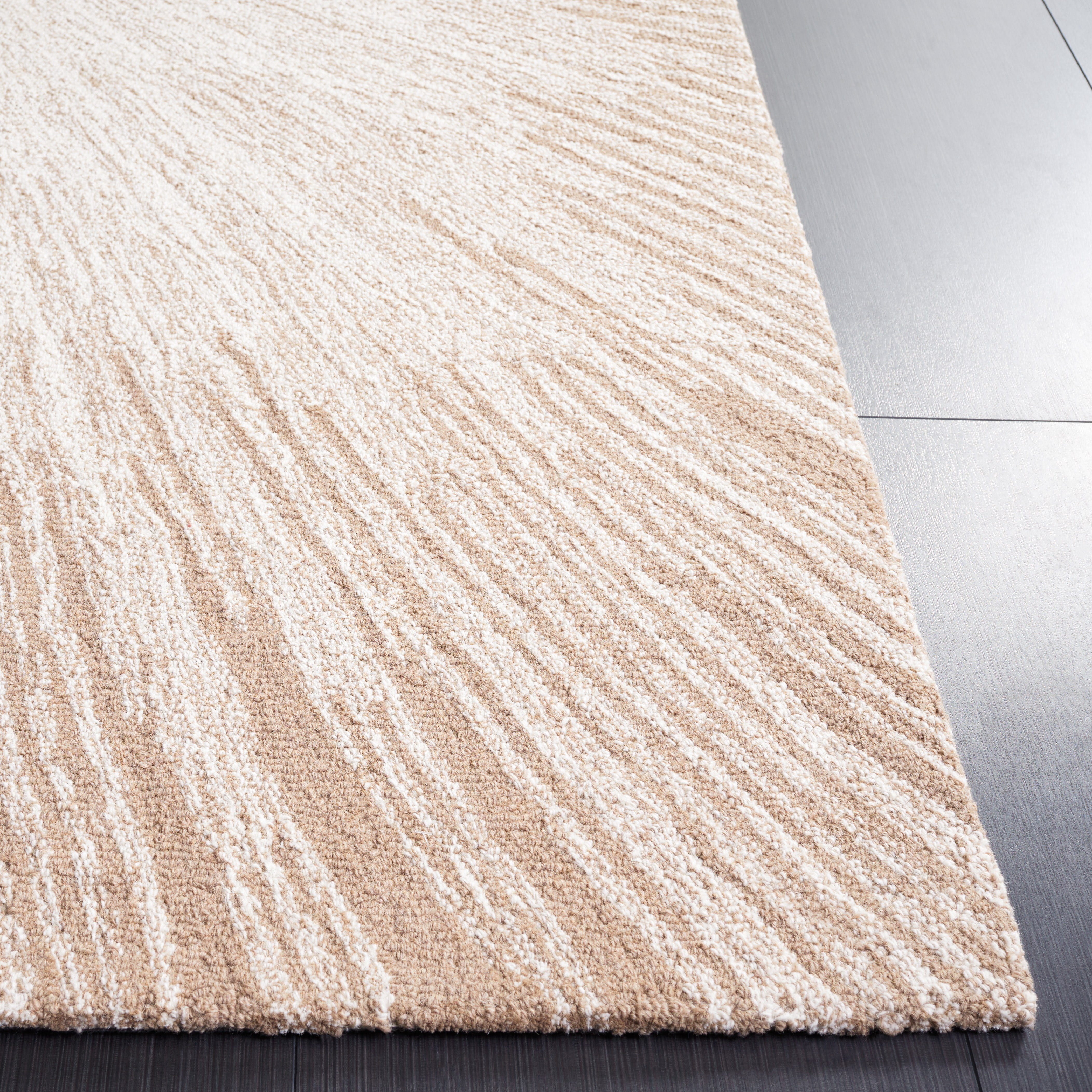 SAFAVIEH Abstract Olivera Radiate Area Rug, Ivory/Dark Beige, 6' x 6' Square