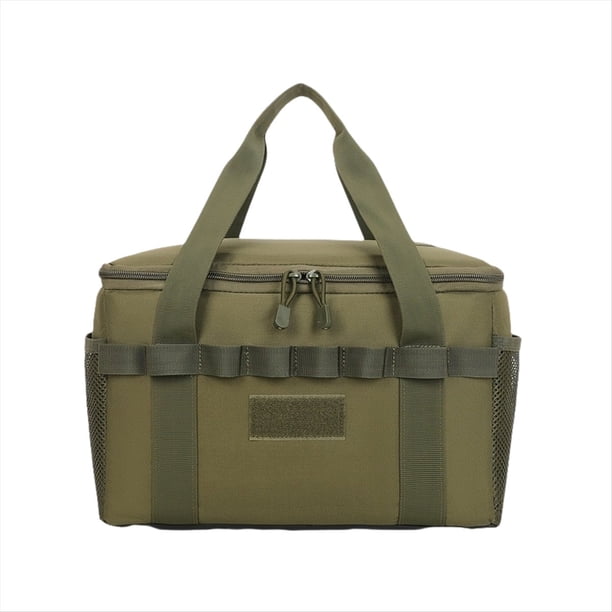 Bolsa de Almacenamiento para Acampar Al Aire Libre, Portátil, Multifuncional, para Picnic, Utensilios de Cocina, Color Verde.