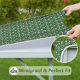thumbnail image 6 of Green Christmas Snowman Pattern Square Fitted Tablecloth with Elastic Edge,Square Table Cover,Washable Elastic Table Cover for Home Kitchen Party Decor 34"x34", 6 of 6