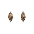 thumbnail image 3 of 1 Ct Marquise Cut Studs Champagne Crystal 18K White Solid Gold Everyday Dainty Earrings Screw Back, 3 of 7