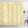 thumbnail image 1 of Ambesonne Victorian Shower Curtain, Swirling Lines Floral, 69"Wx84"L, Yellow and White, 1 of 3