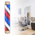 thumbnail image 4 of Barber Shop Pole Red Blue White Rotating Light Hairdressing Sign Lamp Neon Signs 15cmx95cm Aureate, 4 of 8