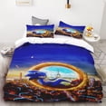 thumbnail image 3 of Funda nórdica 3D exquisita caricatura Sonic papel tapiz Anime impresión digital juego de cama edredón cama suave niños jóvenes regalo, 3 of 5