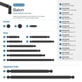 thumbnail image 6 of Amerock Balon 5-1/16 inch (128mm) Center-to-Center Matte Black Cabinet Pull, 6 of 6