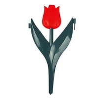 Hiroekza Decorative Flower Pickets Fence Edging Plastic Garden Border for Lawns Flowerbeds Yard Outdoor Decoration Colorful Tulips Design Red