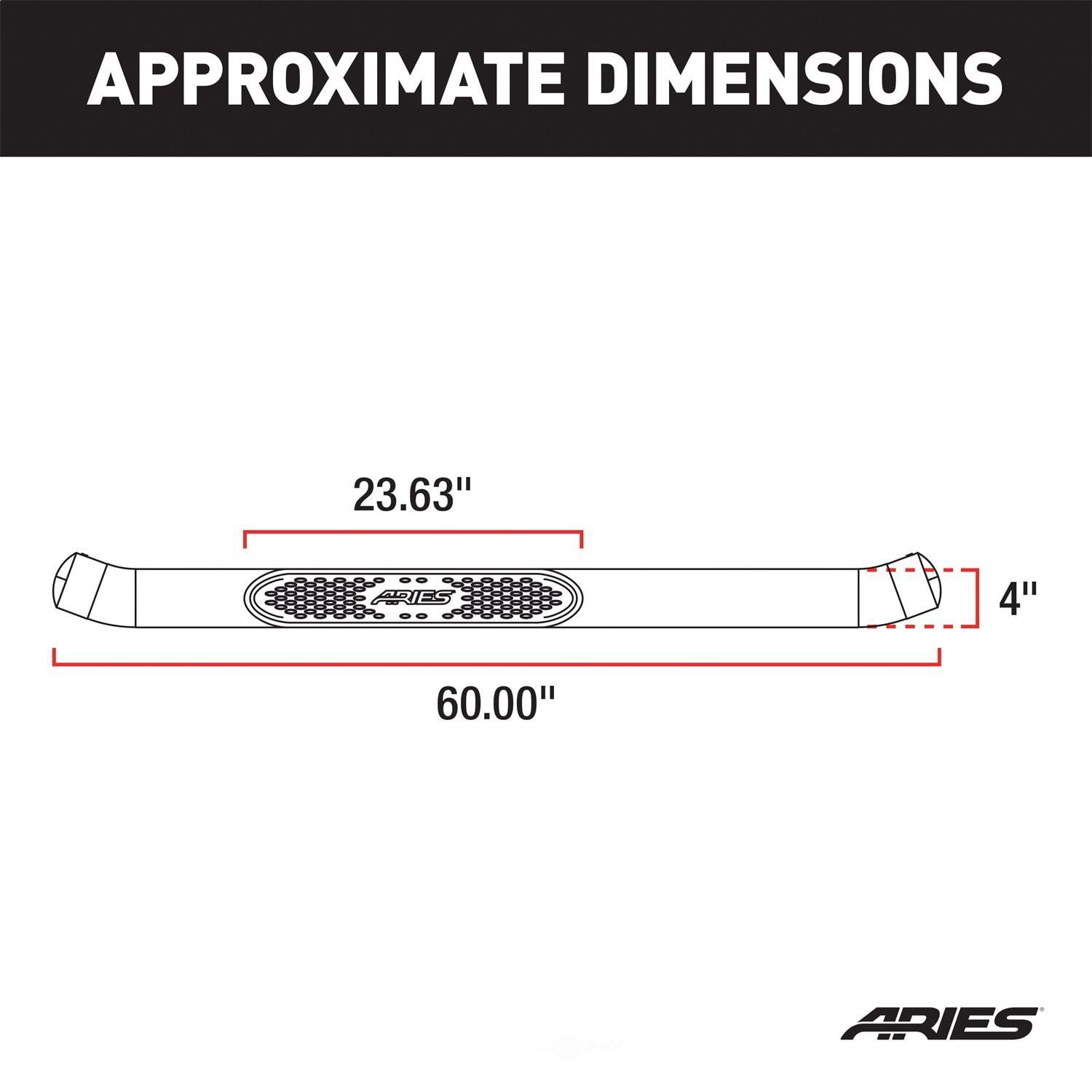 ARIES S224047 The Standard 4 In. Oval Nerf Bar, Fits Select Ford Bronco 2-Door