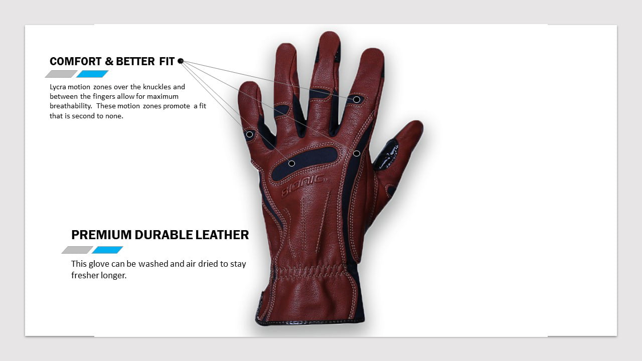 Bionic Gloves Men's Premium ReliefGrip Gardening Gloves Medium Tan Leather 
