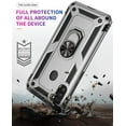 thumbnail image 4 of for Galaxy A11 Case,Samsung A11 Case,with HD Screen Protector,[Military Grade] Ring Car Mount Kickstand Hybrid Hard PC Soft TPU Shockproof Protective Case for Samsung Galaxy A11 (Silver), 4 of 14