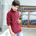 thumbnail image 4 of GYRATEDREAM Kids Boys Girls Cable Knit Slim Fit Sweaters Long Sleeve Crewneck Chunky Pullover Cute Knitwear Fall Jumper Tops for 1-2Y Red, 4 of 8