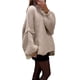 thumbnail image 3 of Suéteres de Cuello Alto de Gran Tamaño para Mujer, Jerseys de Punto Grueso de Larga, Ropa de Moda de Invierno, Otoño Caqui L, 3 of 10
