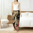 thumbnail image 6 of Lsque Gothic Eastern Floral Skull Print Women's Pajama Pants, Lounge Pant - Comfortable Home Wear,Elastic Waistband, Stylish Design-Large, 6 of 9