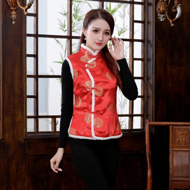 Traje Cheongsam Qipao Tang de estilo chino para mujer, chaleco de terciopelo grueso, ropa de satén Retro tradicional para fiesta de noche y boda, Año Nuevo