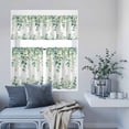 thumbnail image 6 of Kitchen Window Curtains Valance and Tier Set, Watercolor Eucalyptus Leaves Floral Rod Pocket Tier Curtain Valance Set, Summer Plants Leaf Light Filtering Cafe Curtains for Bedroom Living Room, 6 of 9