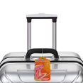 thumbnail image 3 of Rocae Orange Flower Psychedelic for Leather Luggage Baggage Tags ID Label Privacy Cover ID Label with Stainless Steel Loop and Address Card, 3 of 5