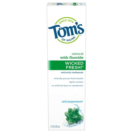 Tom's of Maine Wicked Fresh! Anticavity Natural Toothpaste, Cool Peppermint, (The Best Natural Toothpaste)