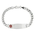 thumbnail image 2 of Sterling Silver Medical ID Cuban Curb Link Bracelet 7" - with Secure Lobster Lock Clasp (6mm), 2 of 3