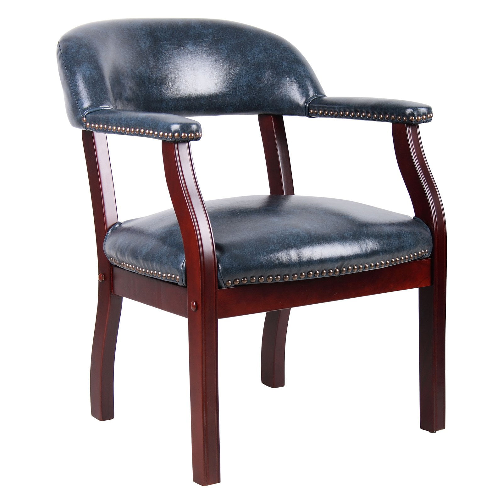 Alera Leather Guest Chair W/wood Trim Four Legs Black/mahogany MA43ALS10M NEW 