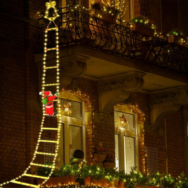 Guirnalda de luces de escalera de Papá Noel, Guirnalda de luces navideñas 3,3 m