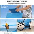 thumbnail image 4 of Walchoice Low Beach Chair, High Back Chair with Comfortable Pillow for Adults, Oversized Seat Chair with Cup Holder & Carry Bag for Outdoor Lawn Camping Picnic, Heavy Duty & Lightweight - Blue, 4 of 9