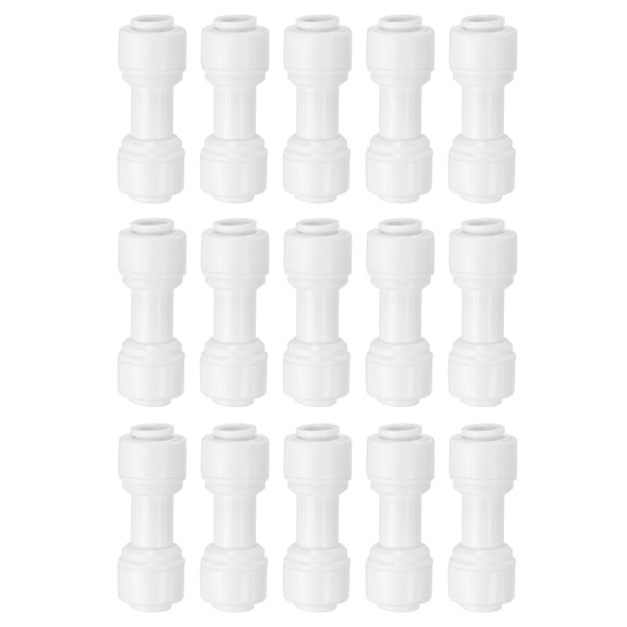 Uxcell Water Purifier Straight Union Connector Quick Push to Connect Tube Fittings for RO DI Reverse Osmosis Water Filter 15 1/4" x 1/4"