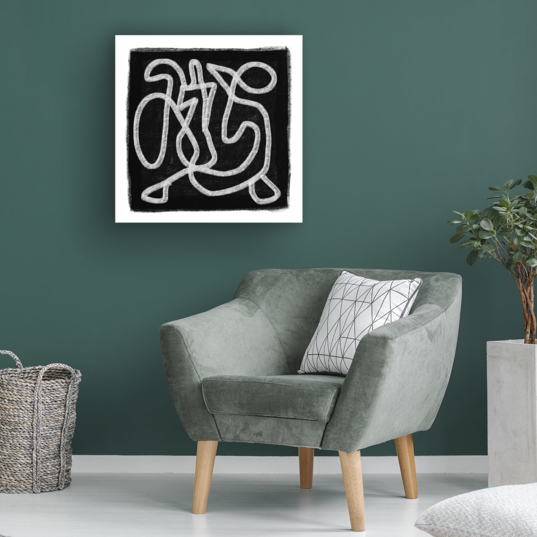 Trademark Fine Art Sharyn Bursic Black Scribble 3 Canvas Wall Art