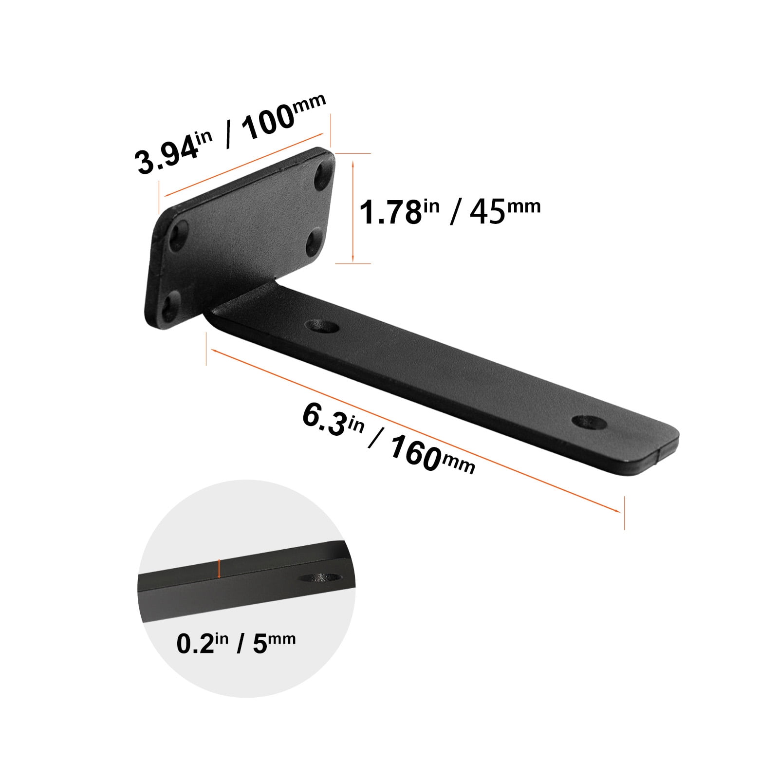KFFKFF 6"L x 4"W x 1.6"H Shelf Brackets Set of 6 Floating Shelf Brackets Heavy Duty