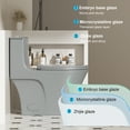 thumbnail image 2 of One-Piece Toilet,1.1/1.6 GPF Elongated Modern Toilet,Soft Closing Seat,Siphonic S-trap,LIGHT GREY 02, 2 of 7