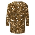thumbnail image 4 of Roncen Sequin Top for Women, Sparkling Three-Quarter Sleeve Pullover with Crew Neck, Casual Glam Shirt, 4 of 5
