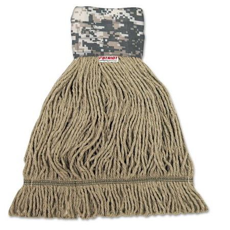- Patriot Looped End Wide Band Mop Head, Large, Green/brown, 12/carton