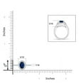 thumbnail image 4 of ANGARA Natural Oval Blue Sapphire Halo Ring with Diamond Accents in 14K White Gold for Women (Size-5x3mm) | September Birthstone, Anniversary, Jewelry Gift for Women | Natural Blue Sapphire Ring, 4 of 9