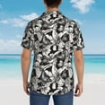 thumbnail image 6 of Balery Lilies Flowers Print Men's Hawaiian Shirts Short Sleeve Beach Shirt Relaxed Fit Vacation Button Down Shirts-Medium, 6 of 9