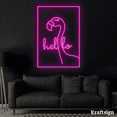thumbnail image 4 of Craftnamesign Flamingo Hello Neon Sign, Bedroom Decor, Flamingo Lover Gift, 4 of 4