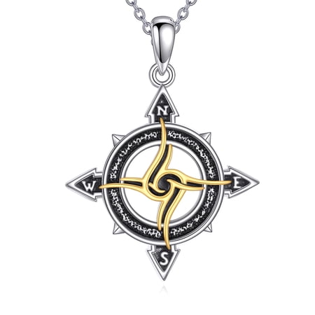 YAFEINI Compass Necklace 925 Sterling Silver Graduation Friendship Talisman Travel Necklace Inspirational Graduation Gift Jewelry Gifts for Women
