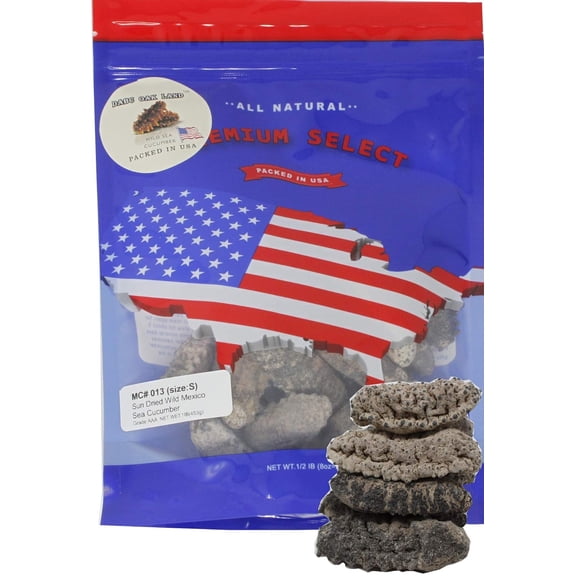 DOL Wild Caught,Sun Dried Mexico Black Pin Sea Cucumber All Natural Nutritious 高泡發墨西哥野生肥仔刺參 雙排刺參 墨西哥刺參 Sea Cucumbers In Bag (Small 8oz/bag)