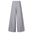 thumbnail image 4 of Palazzo Pants for Women Slacks Wide Leg High Waisted Business Casual Work Trousers with Pockets Gray L, 4 of 6