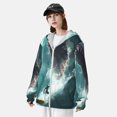 thumbnail image 3 of Balery Veste à Capuche Protection Solaire UPF 50+ Motif Requin de Surf Légère à Manches Longues pour Femmes Hommes avec Poche Randonnée Extérieur-3TG, 3 of 7