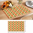 thumbnail image 6 of Orange Green Moire Placemats Set of 6 Contemporary Geometric Abstract Place Mats Indoor Wipeable Table Mats Washable Cloth Dining Table Placemats for Kitchen Holiday Party Home Decor 13x19 Inch, 6 of 9