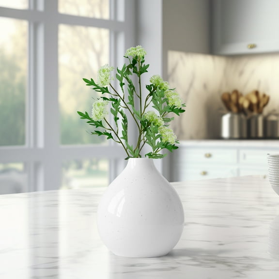 Finch Laceflower Artificial Floral Sprays- 27" - White and Green - Set of 6