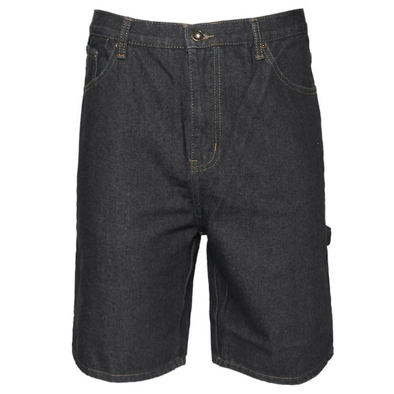 Mens Denim Cargo Shorts Premium Cotton Jeans Multi Pocket Denim Black 46