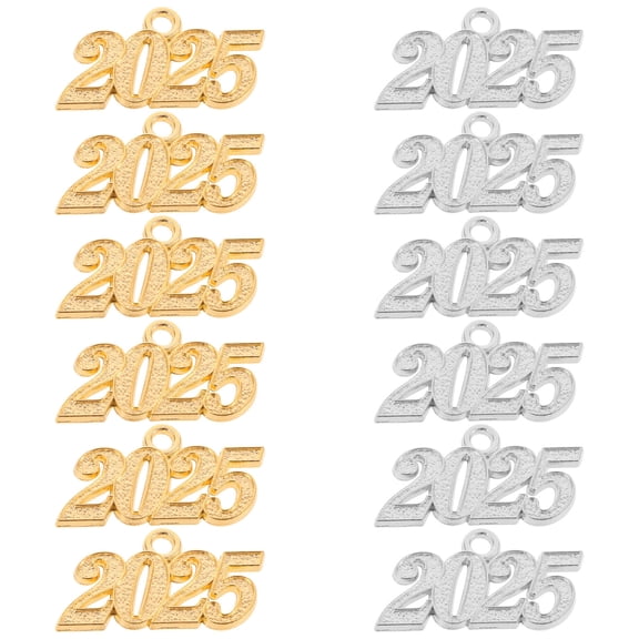 LOLIPPYY 12Pcs Year 2025 Charms Pendant for Necklace Bracelet Earrings Crafting Decor