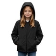 thumbnail image 2 of Cethrio Girls Waterproof Jackets, Long Sleeve Lightweight Outdoor Zip up Girls Windbreakers Black Size 5-6 T, 2 of 7