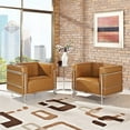 thumbnail image 2 of Modway Charles Leather Accent Chair in Tan (Set of 2), 2 of 5
