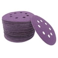thumbnail image 1 of KLKCMS 100Pcs 5Inch Round Sandpaper Eight Hole Sanding Disk Paper Use For Polishing medium coarse, 1 of 9
