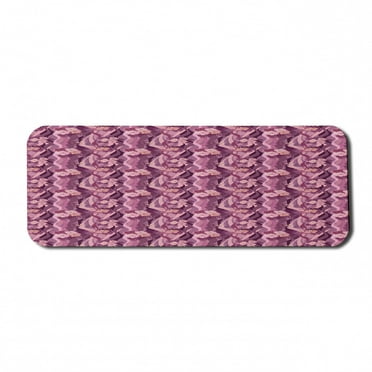 Floral Computer Mouse Pad, Vertical Wavy Pattern of Spring Flowers in Vintage Style and Pink Toned Monochrome, Rectangle Non-Slip Rubber Mousepad Large, 31" x 12", Multicolor, by Ambesonne