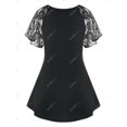 thumbnail image 2 of Camiseta con Estampado de Mariposa en Talla Extra con Mangas de Raglán Rosegal Camisetas tallas grandes, 2 of 5
