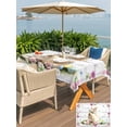 thumbnail image 4 of Easter Bunny Outdoor Tablecloth - 60x102 Inch Rectangle Dining Table Cover, Spring Daisy Flower Colorful Eggs White Wooden Waterproof Outdoor Table Cloth with Umbrella Hole & Zipper for Picnic/Patio, 4 of 7