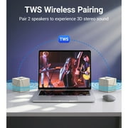 JIUMESS Small Bluetooth Speaker with Lights, TWS Wireless Portable Speaker with AUX, Mini Speaker for Laptop, Phone, MP3, ect