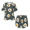 thumbnail image 4 of Kdxio Cute Poached Eggs Print Pajamas Sets for Women Short-Sleeved Pjs with Lounge Shorts Two Piece Sleepwear S-4XL, 4 of 9