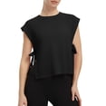 thumbnail image 2 of SAWOBUUN Womens Side Tie Cropped Tank Tops Summer Oversized Sleeveless Casual Loose Fit Boxy Basic Tees, 2 of 8