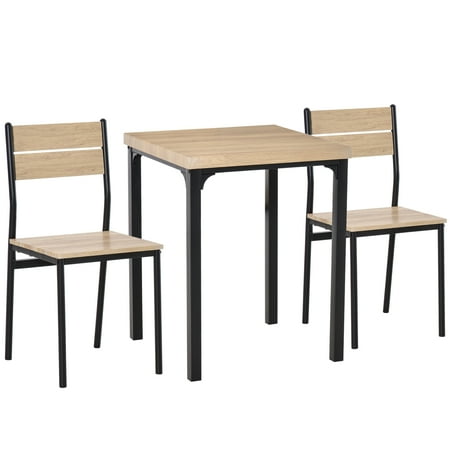 HOMCOM 3-piece Dining Table Set with 2 Chairs, Compact Kitchen Table